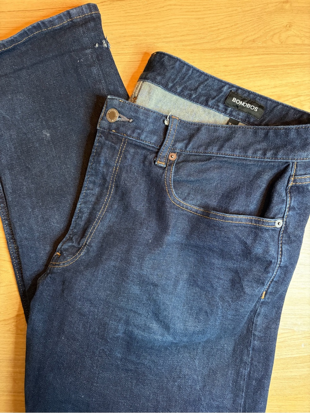 Bonobos Athletic Fit Dark Indigo Wash Stretch Denim Jeans Mens 38x32